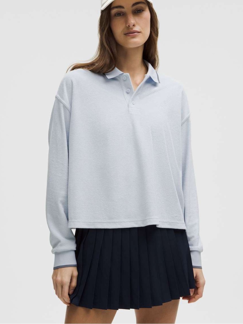 Lululemon Cotton Terry Relaxed-Fit Polo
Shirt Starch Blue / Solar Grey